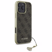 Guess 4G Charms Kolekcijas viedtālruņa apvalks iPhone 16 Pro - brūns