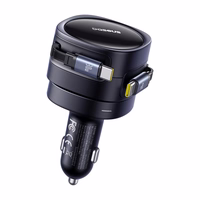 Baseus Enjoyment Max automašīnas lādētājs ar USB-C+USB-C kabeļiem 60W melns