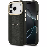 Guess 4G Stripe Magnētiskais viedtālruņa apvalks iPhone 17 Pro - melna