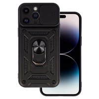 iPhone 15 Pro viedtālruņa apvalks Slide Camera Armor melns