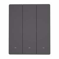 Viedais WiFi sienas slēdzis SONOFF M5-3C-80 (3 kanāli, rāmim, grafīts)