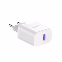 Dudao A20EU USB-A 18W sienas lādētājs - balts + USB-A - USB-C kabelis