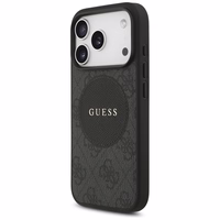 Guess 4G Circle Classic Logo Magnētiskais viedtālruņa apvalks iPhone 17 Pro - melns