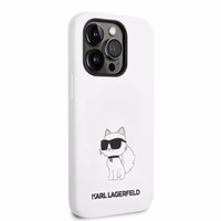 Karl Lagerfeld KLHMP14XSNCHBCH iPhone 14 Pro Max 6.7" balts silikona viedtālruņa apvalks Choupette, magnētiskais (MagSafe)
