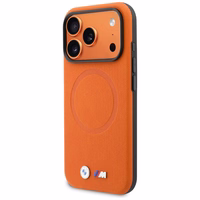 BMW maciņš for IPHONE 17 Pro saderīgs ar MagSafe BMHMP17L25PFWSMO (PU FW Metal Logo) oranžs