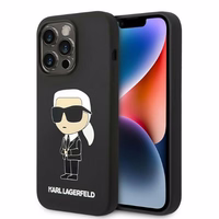 Karl Lagerfeld Silikona Ikoniskais Magnētiskais apvalks viedtālrunim iPhone 14 Pro - melns