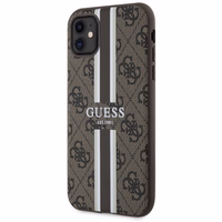 Guess GUHMN61P4RPSW iPhone 11 / Xr brūns/brūns cietais apvalks 4G Printed Stripes MagSafe