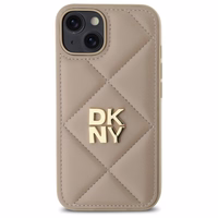 DKNY Quilted Stack Logo viedtālruņa apvalks iPhone 14 - bēšs
