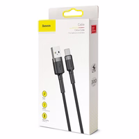 Baseus kabelis Cafule USB - USB-C 3m 2A pelēks-melns