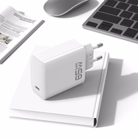 Blavec sienas lādētājs BC-8 GaN4 - Type C - PD QC 65W 3A ar Type C uz Type C kabeli (TCBC8G4-CW653A+CC) balts