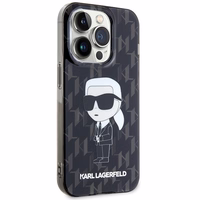 KARL LAGERFELD KLHCP15LHNKMKLK IPHONE 15 PRO 6.1 "MELNS/MELNS MACIŅŠ MONOGRAM ICONIK