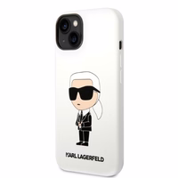 Karl Lagerfeld KLHCP14MSNIKBCH iPhone 14 Plus 6.7" cietais apvalks balts/balts Silikona Ikonik