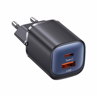 USAMS Tīkla lādētājs CC254 30W GaN USB-C/USB-A Fast Charging HC Series violets CC254TC03