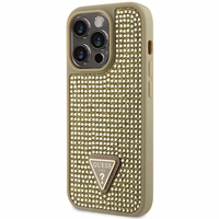 Guess GUHCP14LHDGTPD iPhone 14 Pro 6.1" zelts zelts Kietais vāciņš Rhinestone Triangle