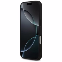 Guess 4G MagSafe futrālis iPhone 17 ar apdrukātu svītru apdruku - melns