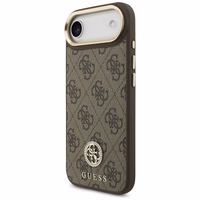 Guess 4G Strass Logo & Big Strap Metal Buttons Magnētiskais viedtālruņa apvalks iPhone Air - brūns
