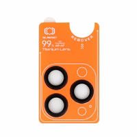 Aizsargstikls Tel Protect Titanium Lens 99% AR uz kameras Iphone 15 Pro/15 Pro Max melns (3 objektīvi)