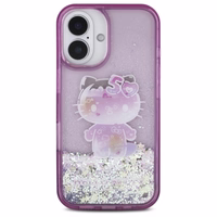 Hello Kitty Liquid Glitter 50. gadadienas ballītes viedtālruņa apvalks iPhone 16 - violets