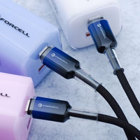 FORCELL F-ENERGY C354 kabelis Type C uz Type C QC4.0 PD 3A 60W Gradients 1 m melns