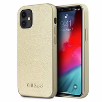 Guess GUHCP12SIGLGO iPhone 12 mini 5.4" zelta/zelta cietais apvalks Iridescent