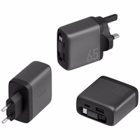 Tīkla lādētājs Energea Ampcharge Arc 65 USB-A/USB-C + satīšanās kabelis USB-C PD/PPS/QC3.0 GaN gunmetal