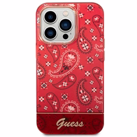 Guess GUHCP14LHGBNHR iPhone 14 Pro 6.1" sarkans/sarkans cietais apvalks Bandana Paisley
