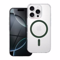 Drop Glue Krāsains Gredzens Magnētiskais Viedtālruņa apvalks saderīgs ar MagSafe IPHONE 13 tumši zaļš