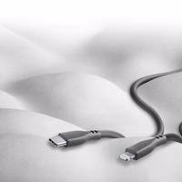 Cellularline Soft kabelis - USB-C to Lightning kabelis MFi certified 1.2 m (melns)