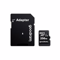 GOODRAM atmiņas karte microSD 256GB 100MB/s 10 klase UHS I ar adapteri SD