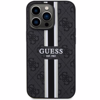 Guess GUHMP13LP4RPSK iPhone 13 Pro / 13 6.1" melns/melns cietais apvalks 4G Printed Stripes MagSafe