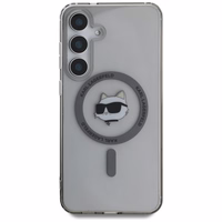 Karl Lagerfeld Poga Choupette Galva Drukāts Logotips Magnētiskais Samsung Galaxy S25 viedtālruņa apvalks melna