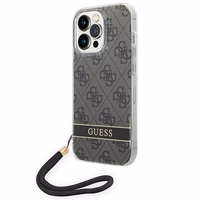 Guess GUOHCP14LH4STK iPhone 14 Pro 6.1 "melns / melns cietais apvalks 4G druka Siksna