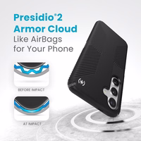 Speck Presidio2 Grip - maciņš Samsung Galaxy S24+ (melns/Slate Grey/balts)