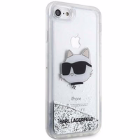 Karl Lagerfeld KLHCI8LNHCCS iPhone 7/8/SE 2020/2022 sudraba/sudraba cietais apvalks Mirdzošs Choupette Galva
