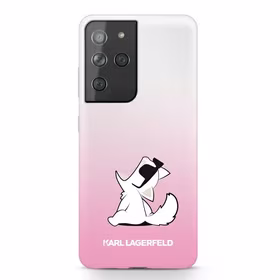 Karl Lagerfeld Choupette Fun Apvalks Samsung Galaxy S21 Ultra - Rozā