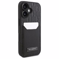 Karl Lagerfeld Kartes Slotu Monogramma iPhone 16 Viedtālruņa Apvalks - Melns