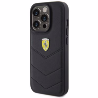 Ferrari dygsnots metāla logotipa apvalks iPhone 15 Pro – melns