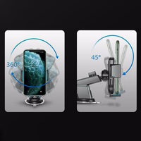 Joyroom automobiļu tālruņa turētājs ar teleskopisku izplešamu roku priekš automobiļa paneļa un priekšējā stikla melns (JR-OK3)