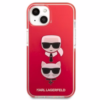 Karl Lagerfeld Karl & Choupette Head viedtālruņa apvalks iPhone 13 mini - sarkans