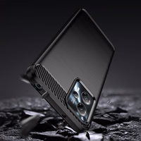 Carbon viedtālruņa apvalks Motorola Moto G13 elastīgs silikona oglekļa apvalks melns