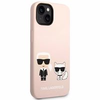 Karl Lagerfeld KLHMP14MSSKCI iPhone 14 Plus 6.7 "cietais apvalks gaiši rozā / gaiši rozā Silikona Karls & Choupette Magsafe
