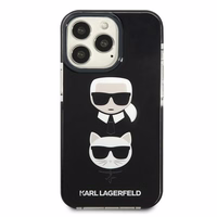 Viedtālruņa apvalks Karl Lagerfeld Karl&Choupette Head Case iPhone 13 Pro / iPhone 13 - melns