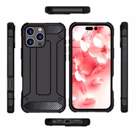 Hybrid Armor viedtālruņa apvalks iPhone 16 Pro Max - melns
