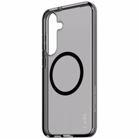 CARE by PanzerGlass Flagmanis Urban Combat melns QI viedtālruņa apvalks Samsung Galaxy S25+ - Puscaurspīdīgs dūmu