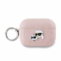 Karl Lagerfeld Monogramma Karl & Choupette galvas apvalks AirPods Pro 2 - rozā