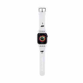 Karl Lagerfeld 3D Rubber Karl&Choupette Heads siksniņa for Apple Watch 42/44/45/49mm - balts
