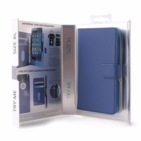 PURO Smart Wallet - universāls maciņš with a turētājs taking photos with pockets cards and money, size XL (zils)