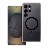 Drop Glue Krāsains Gredzens Magnētiskais Viedtālruņa apvalks saderīgs ar MagSafe SAMSUNG S25 ULTRA melna