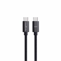 Maxlife MXUC-12 kabelis USB-C - USB-C 1,0 m 100W melns