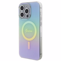 Guess IML Iridescent Magnētiskais viedtālruņa apvalks iPhone 15 Pro - tirkīza